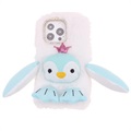 Fluffy Plush iPhone 13 Pro Hybrid Skal - Blå Pingvin
