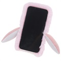 Fluffy Plush iPhone 13 Pro Hybrid Skal - Rosa Pingvin