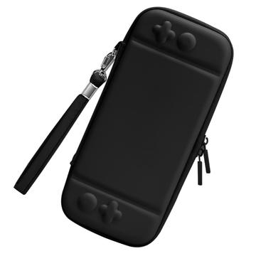 Nintendo Switch Solid färg PU läder bärande skyddande fodral stötsäker bärbar förvaringsväska - svart