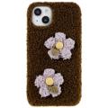 Fluffy Flower Serie iPhone 14 TPU-skal - Brun
