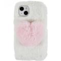 Plush Heart iPhone 14 Plus TPU Skal - Vit