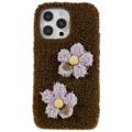 Fluffy Flower Serie iPhone 14 Pro TPU-skal - Brun
