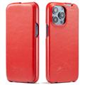 Fashion iPhone 14 Pro Max Vertikalt Flipfodral - Röd