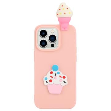 3D Cartoon iPhone 14 Pro TPU-skal - Glass