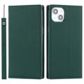 iPhone 14 Läder Plånboksfodral med RFID - Mörk grön