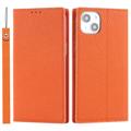 iPhone 14 Läder Plånboksfodral med RFID - Orange