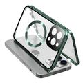 Fodral till iPhone 15 Pro Max Dubbelsidigt mobilskal i HD-härdat glas Kompatibelt med MagSafe - Grön