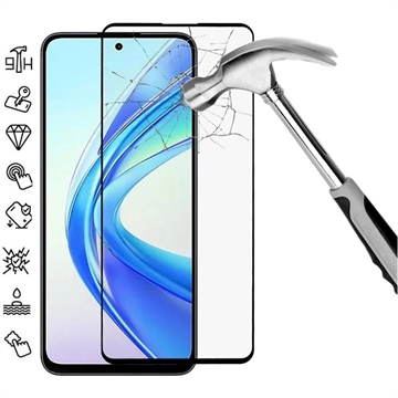 Honor X7b/90 Smart Heltäckande Härdat Glas Skärmskydd - Svart Kant
