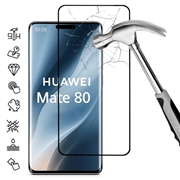 Huawei Mate 80 Heltäckande skärmskydd i härdat glas - 9H - Svart kant