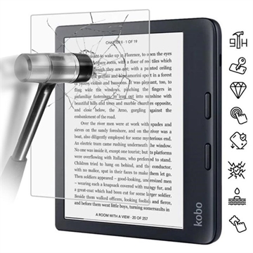 Kobo Libra 2 Full Cover Härdat Glas Skärmskydd - Genomskinlig