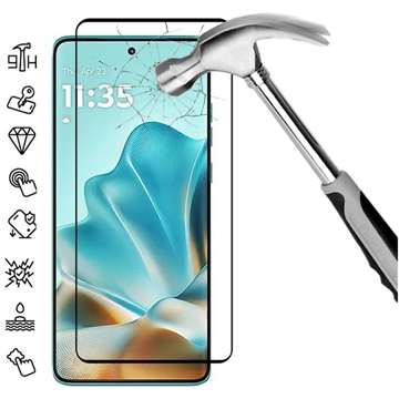 Motorola Edge 60 Fusion/Edge 60/60 Pro Heltäckande Härdat Glas Skärmskydd - 9H - Svart Kant