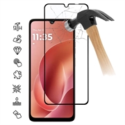 Motorola Moto G06/G06 Power Heltäckande skärmskydd i härdat glas - 9H - Svart kant