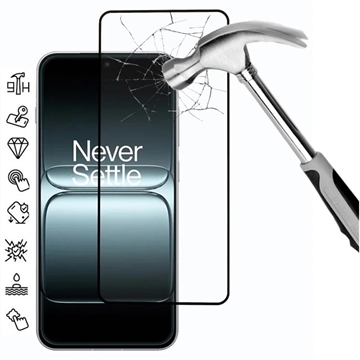 OnePlus 13T Heltäckande skärmskydd i härdat glas - 9H - Svart kant