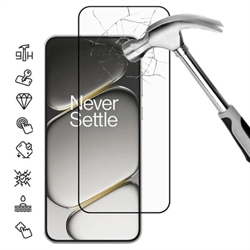 OnePlus Ace 6 Heltäckande skärmskydd i härdat glas - 9H - Svart kant