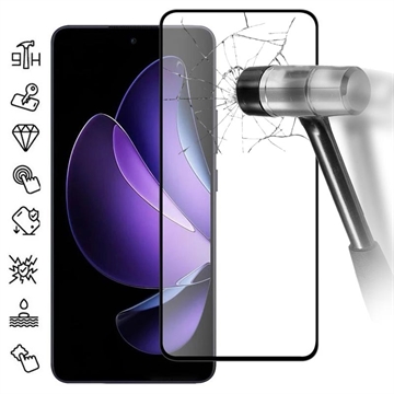 Oppo Reno13 F Heltäckande Härdat Glas Skärmskydd - 9H - Svart Kant