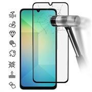 Samsung Galaxy A07 4G/A06 Heltäckande skärmskydd i härdat glas - 9H - Svart kant