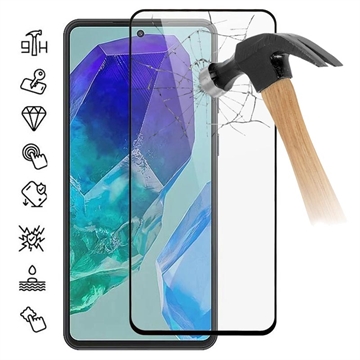 Samsung Galaxy M55 Heltäckande Härdat Glas Skärmskydd - 9H - Svart Kant