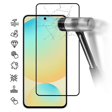 Samsung Galaxy S25 FE Heltäckande skärmskydd i härdat glas - 9H - Svart kant
