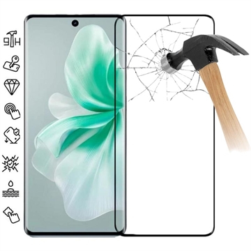 vivo S18/S18 Pro Heltäckande Härdat Glas Skärmskydd - 9H - Svart Kant