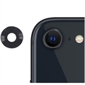 iPhone SE (2022)/SE (2020) Kameralinsskydd i Metall & Härdat Glas - Svart