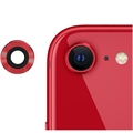 iPhone SE (2022)/SE (2020) Kameralinsskydd i Metall & Härdat Glas - Röd