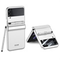 GKK Samsung Galaxy Z Flip3 5G Hybrid Skal med Stylus Penna - Silver