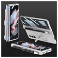 GKK Magnetic Fold Samsung Galaxy Z Fold3 5G Hybrid Skal med Penna Slot - Silver
