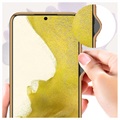 GKK Painted Härdat Glas Samsung Galaxy S22 5G Skal - Vit Marmor