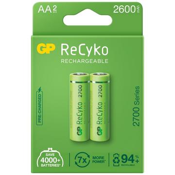 GP ReCyko 2700 Uppladdningsbara AA-batterier 2600mAh
