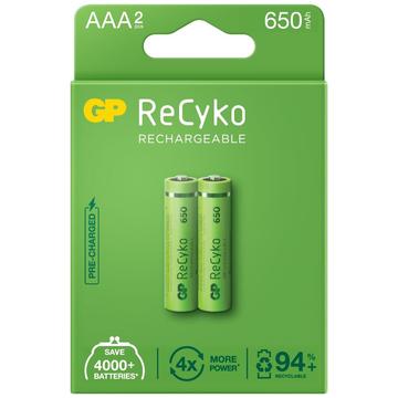 GP ReCyko 650 Uppladdningsbara AAA-batterier 650mAh - 2 st.