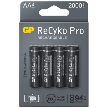 GP ReCyko Pro Uppladdningsbara AA-batterier 2000mAh - 4 st.