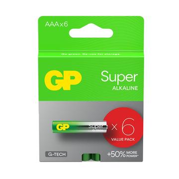 GP Super G-Tech LR03/AAA alkaliska batterier - 6 st.