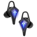 Gaming Bluetooth 5.0 TWS Hörlurar med Laddningsfodral K9 - Silver
