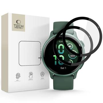 Garmin Vivoactive 6 Tech-Protect Glas Flex+ Hybrid skärmskydd - 2 st. - Svart kant
