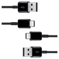 Samsung USB-A / USB-C Kabel EP-DG930MBEGWW - 2 St. - Svart