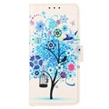 Glam Series Samsung Galaxy A03 Core Plånboksfodral - Blommande Träd / Blå