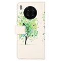 Glam Series Huawei Nova 8i/Honor 50 Lite Plånboksfodral - Blommande Träd / Grön