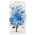 Glam Serie Huawei Nova 10 Plånboksfodral - Blommande Träd / Blå