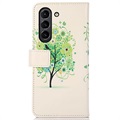 Glam Series Samsung Galaxy S21 FE 5G Plånboksfodral - Blommande Träd / Grön
