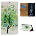 Glam Series Samsung Galaxy A50 Plånboksfodral - Blommande Träd / Grön