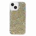 iPhone 15 Glitter Flakes TPU-skal - Guld