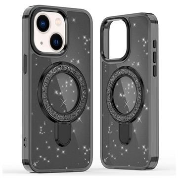 iPhone 15 Glitter Hybridskal med kickstand - MagSafe-kompatibel