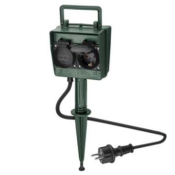 Goobay 4-vägs trädgårdsuttag med jordspett - IP44