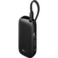 Goobay 5000mAh Powerbank med inbyggd USB-C-kabel - 20W - Svart