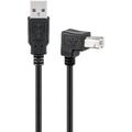 Goobay vinklad USB-kabel - A hane/B hane - 0,5m - Svart