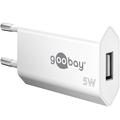 Goobay Compact USB-A väggladdare - 5W - Vit