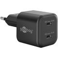 Goobay Nano GaN Dual USB-C PD Snabbladdare 35W - Svart