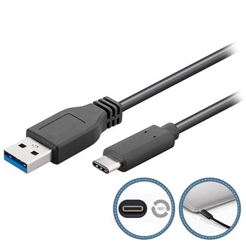 Goobay USB 3.0 / USB Type-C Kabel - 1m - Svart