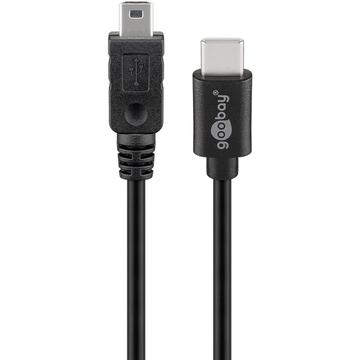 Goobay USB-C till Mini USB-B-kabel - 0,5 m, USB 2.0 - Svart