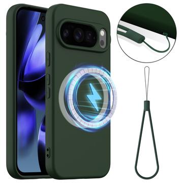 Google Pixel 10 Pro Liquid Silikonskal - MagSafe-kompatibelt - Mörk grön